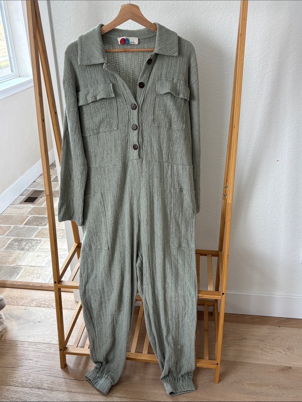 Free People Beach Sage Green Jumpsuit